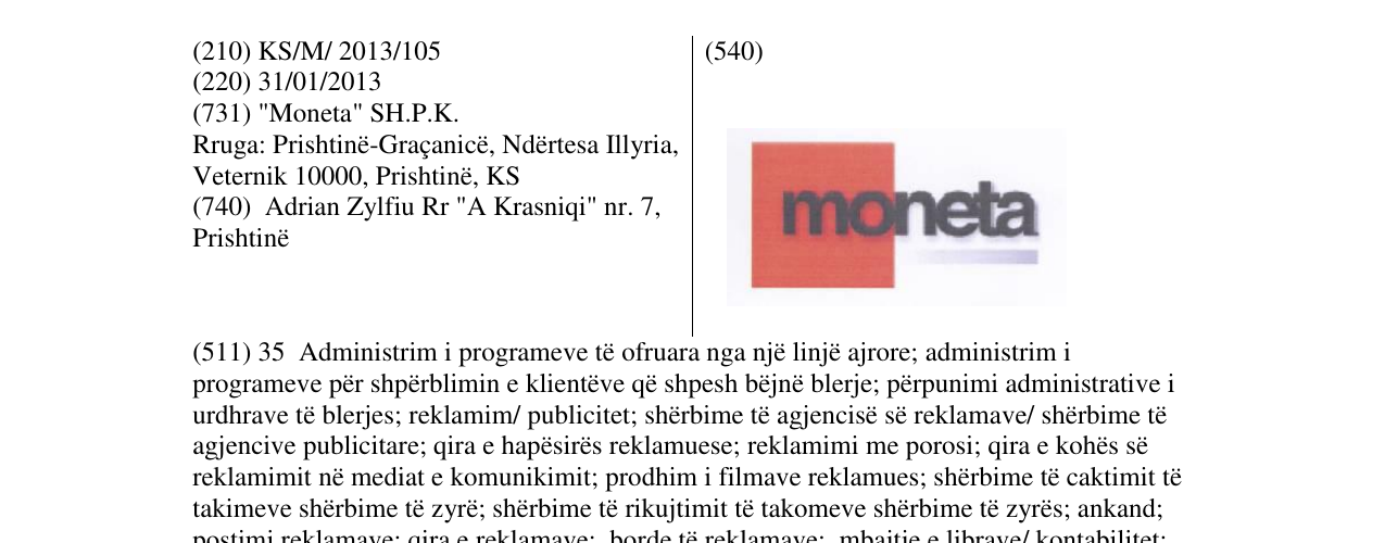 Zëri i markës Markë figurative në buletin
