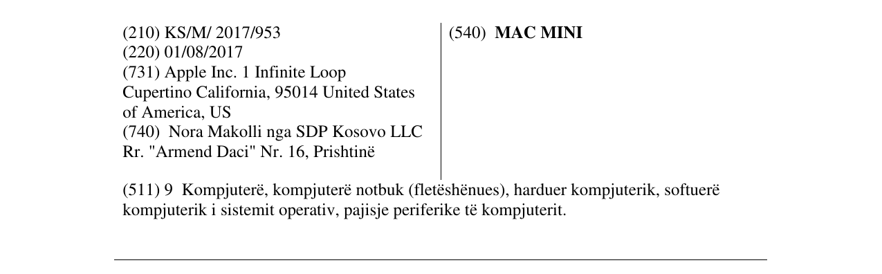 Zëri i markës MAC MINI në buletin