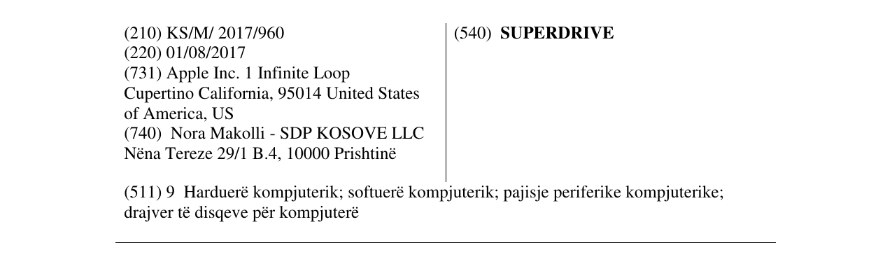 Zëri i markës SUPERDRIVE në buletin