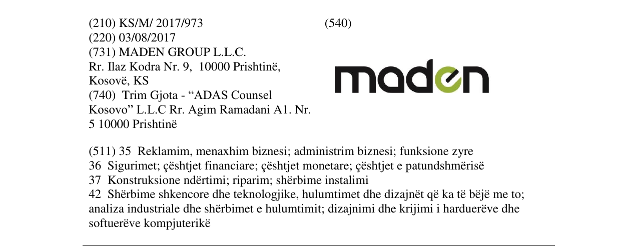 Zëri i markës Markë figurative në buletin