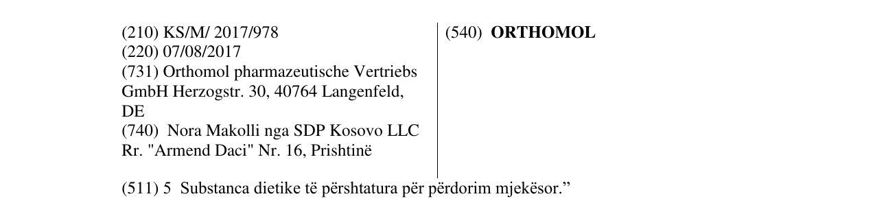 Zëri i markës ORTHOMOL në buletin
