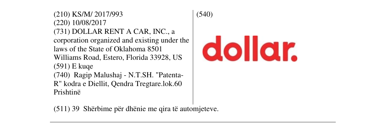 Zëri i markës dollar. në buletin