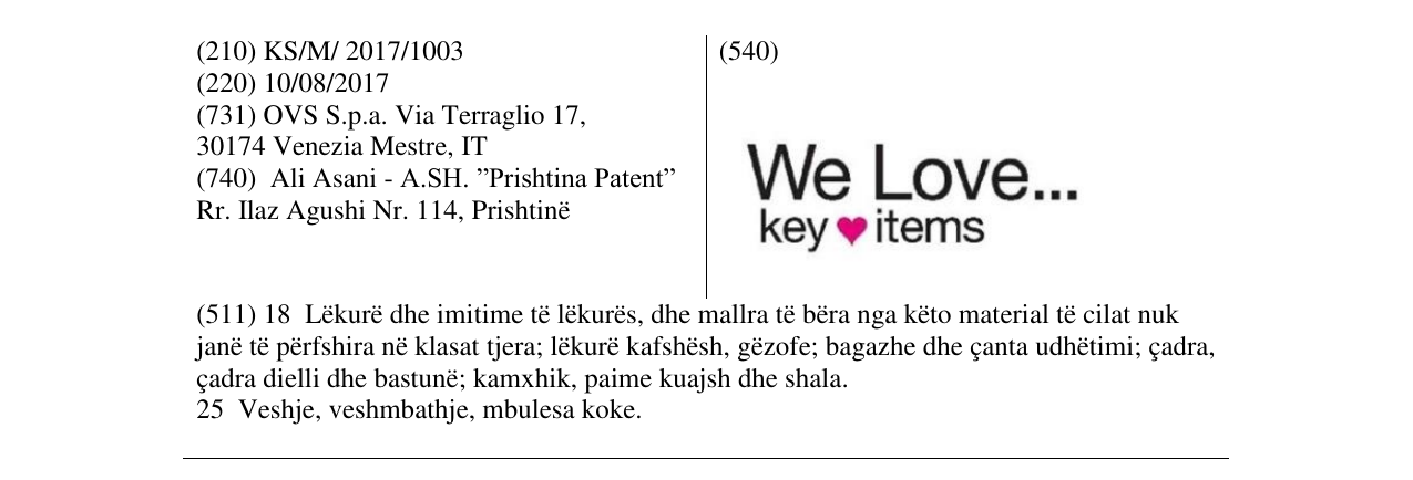 Zëri i markës We love... key items në buletin