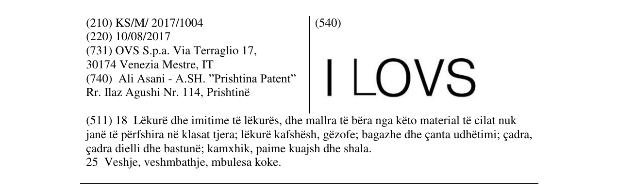 Zëri i markës I LOVES në buletin
