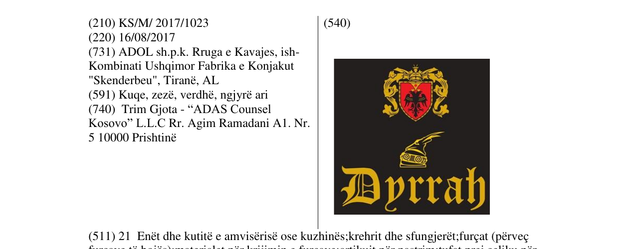 Zëri i markës Dyrrah në buletin