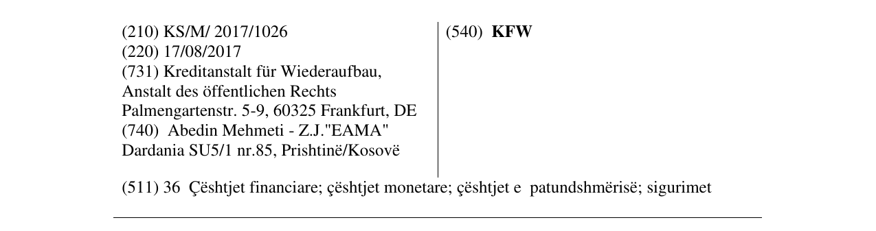 Zëri i markës KFW në buletin