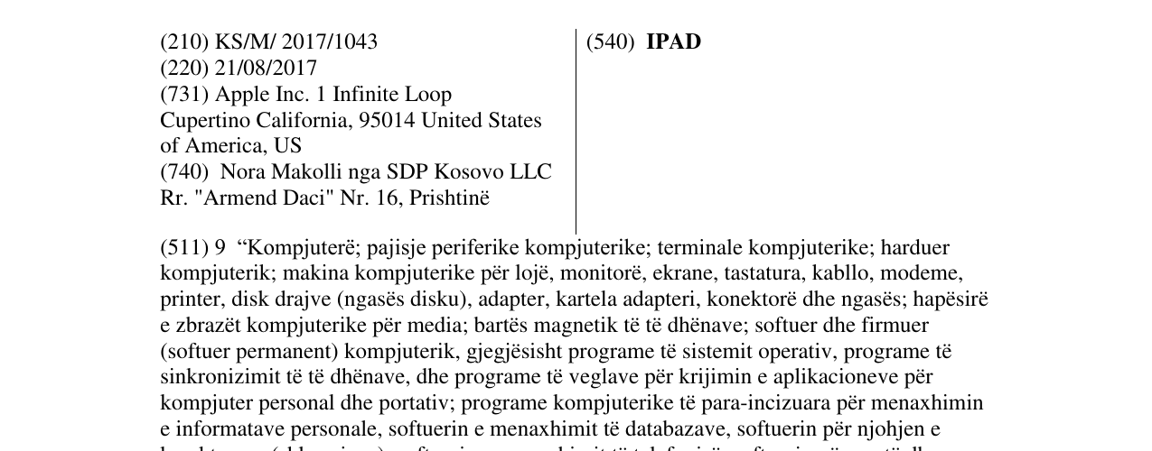 Zëri i markës IPAD në buletin