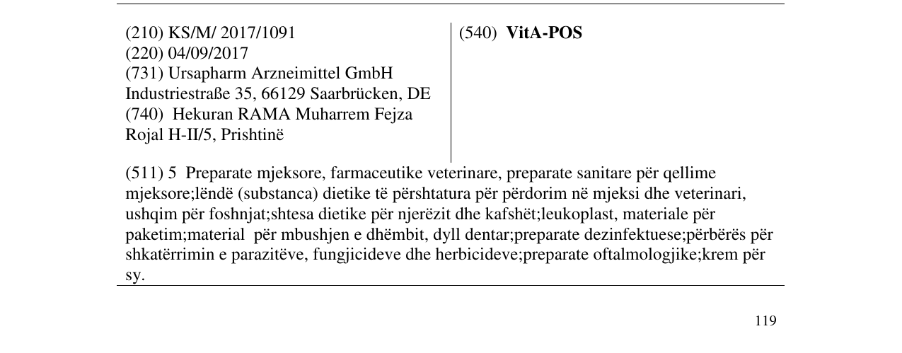 Zëri i markës VitA-POS në buletin