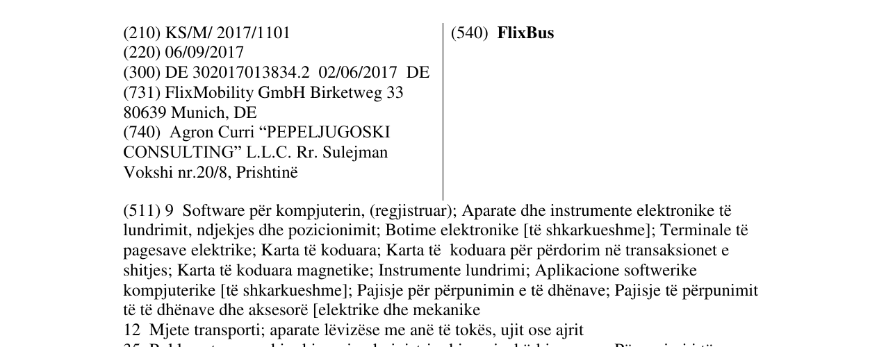 Zëri i markës FlixBus në buletin