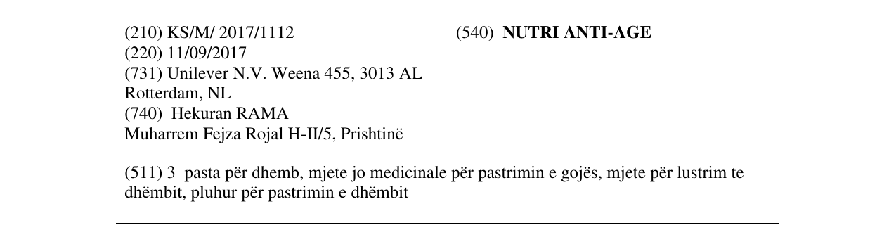 Zëri i markës NUTRI ANTI-AGE në buletin