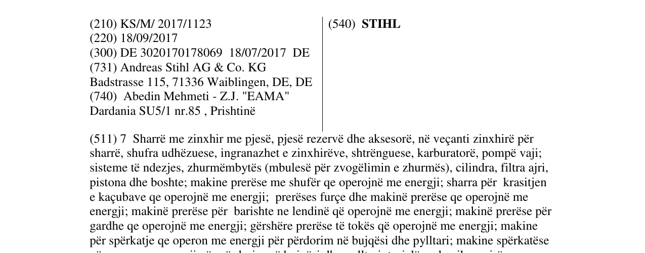 Zëri i markës STIHL në buletin