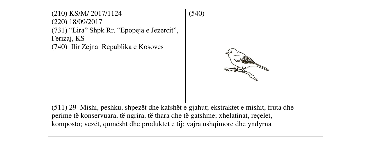 Zëri i markës lira në buletin