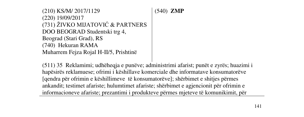Zëri i markës ZMP në buletin