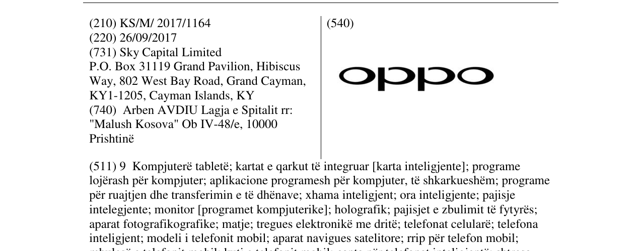 Zëri i markës oppo në buletin
