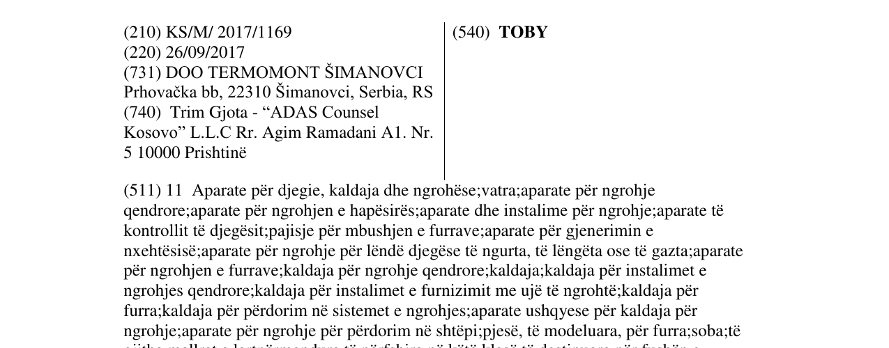 Zëri i markës TOBY në buletin
