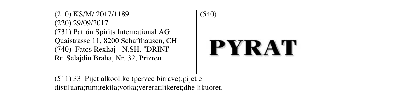 Zëri i markës PYRAT në buletin
