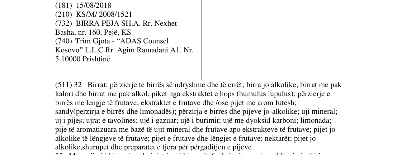 Zëri i markës PEJA në buletin