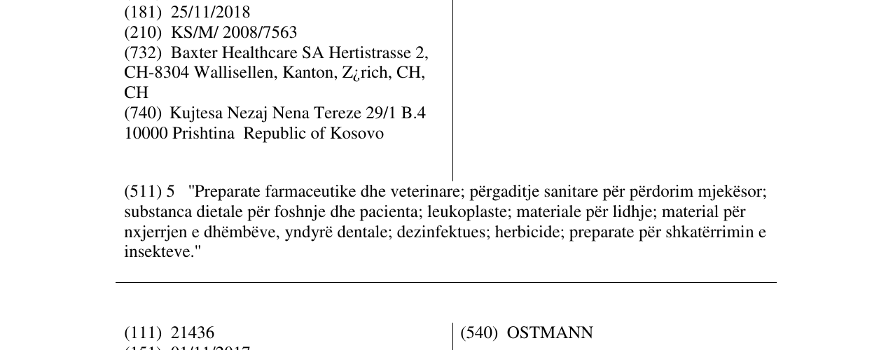 Zëri i markës TISSUCOL në buletin