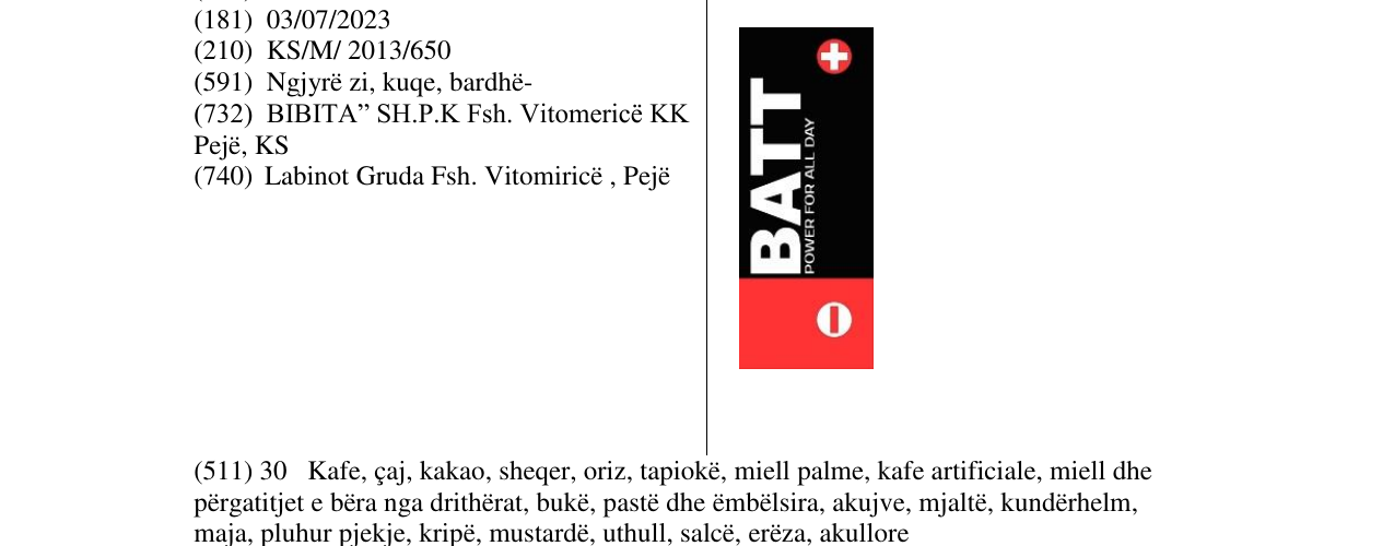 Zëri i markës BATT + power for all day në buletin