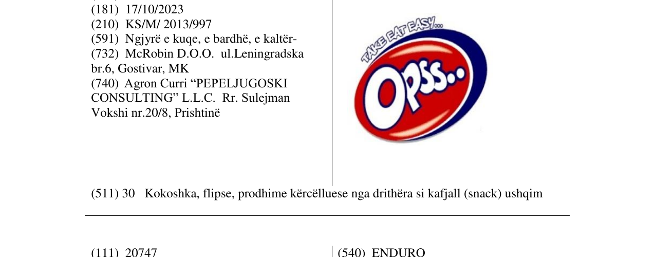 Zëri i markës Opss.. në buletin
