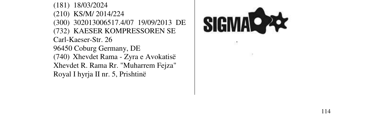 Zëri i markës SIGMA në buletin