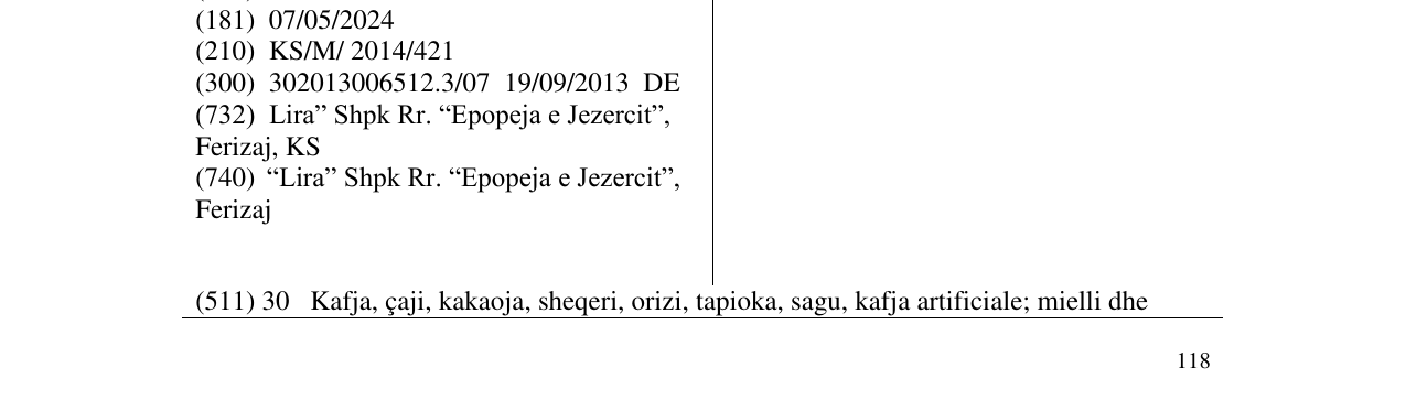Zëri i markës LIRA BRAND në buletin