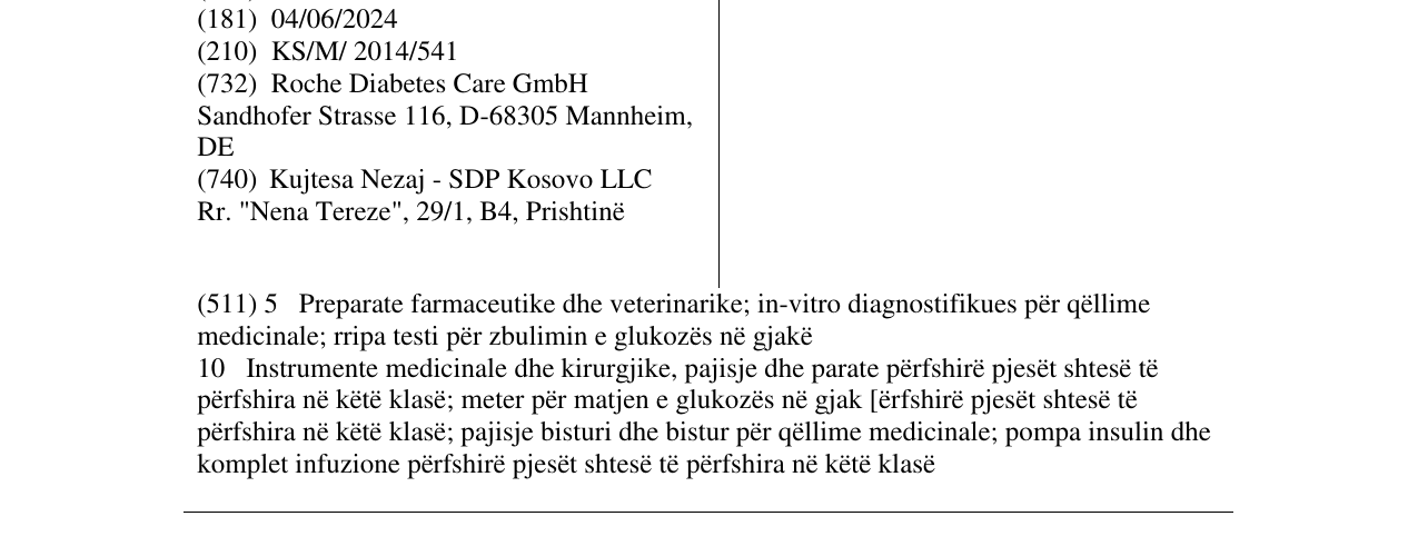 Zëri i markës ACCU - CHEK në buletin