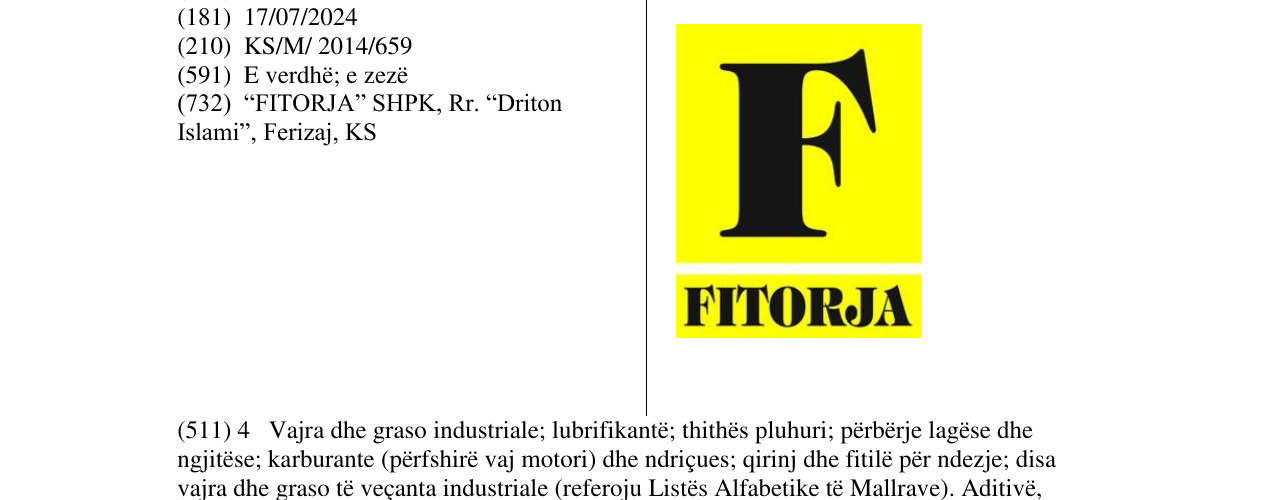 Zëri i markës FITORJA në buletin