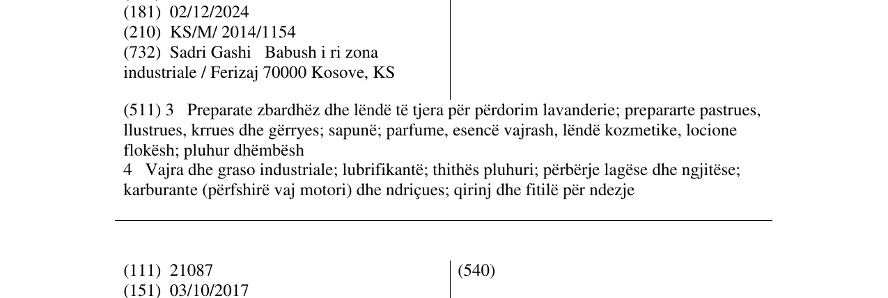 Zëri i markës Cadi Cleaning në buletin