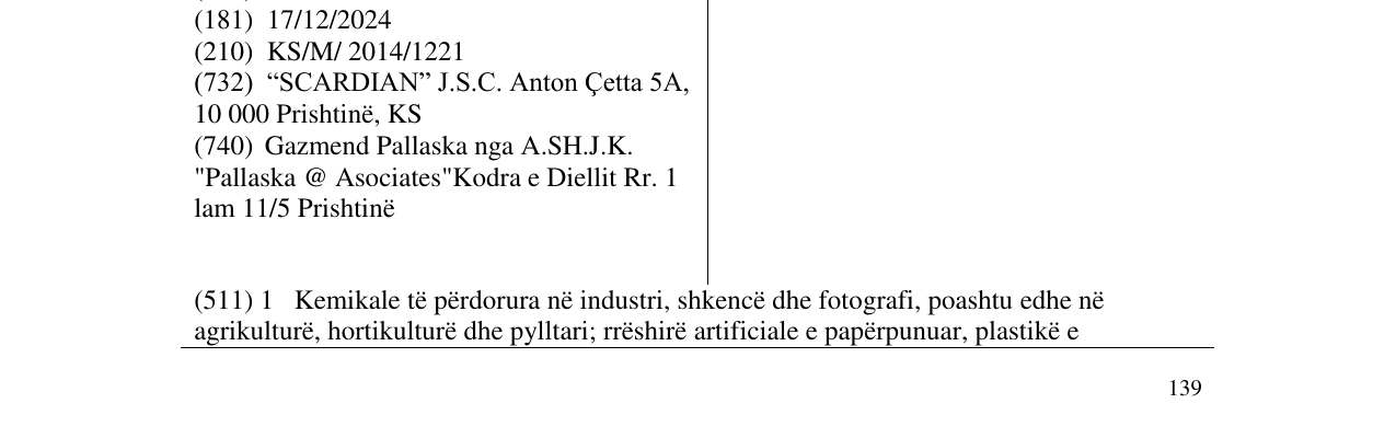 Zëri i markës SCARDIAN SIGURIME në buletin