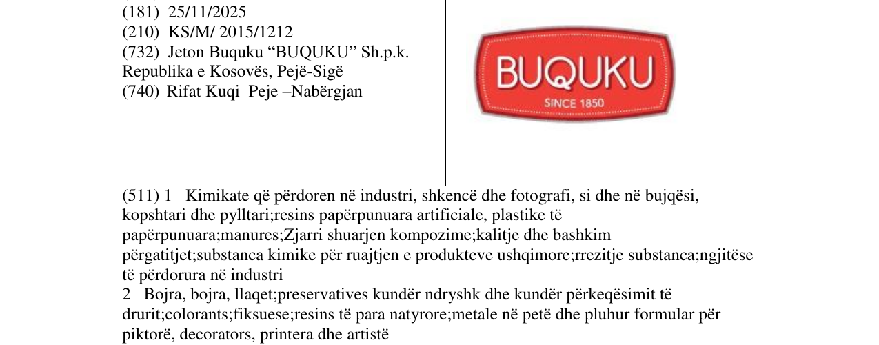 Zëri i markës Markë figurative në buletin