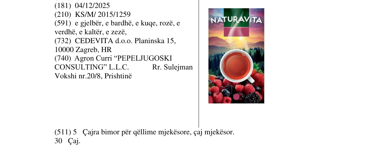 Zëri i markës NATURAVITA në buletin