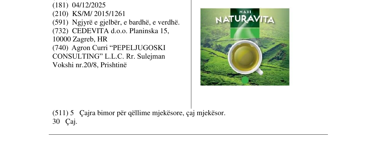 Zëri i markës NATURAVITA në buletin