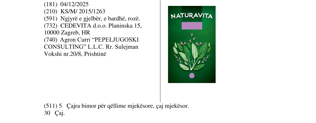 Zëri i markës NATURAVITA në buletin