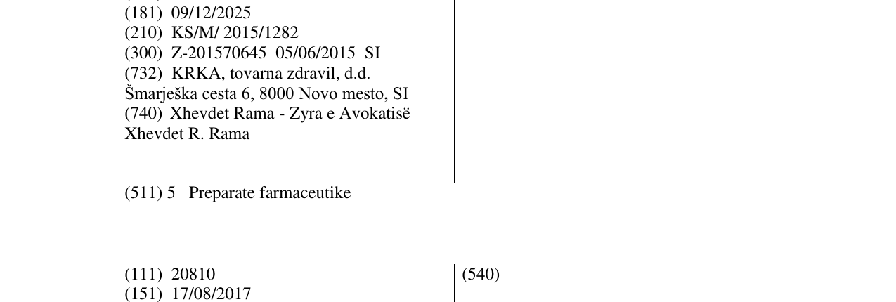Zëri i markës VALSAROS në buletin