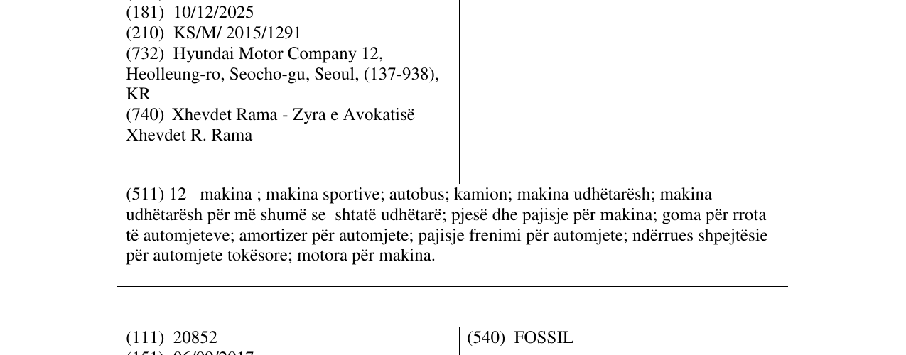 Zëri i markës GENESIS në buletin