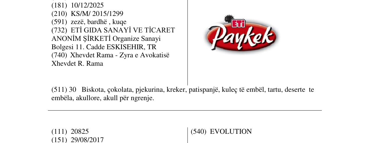 Zëri i markës Paykek në buletin