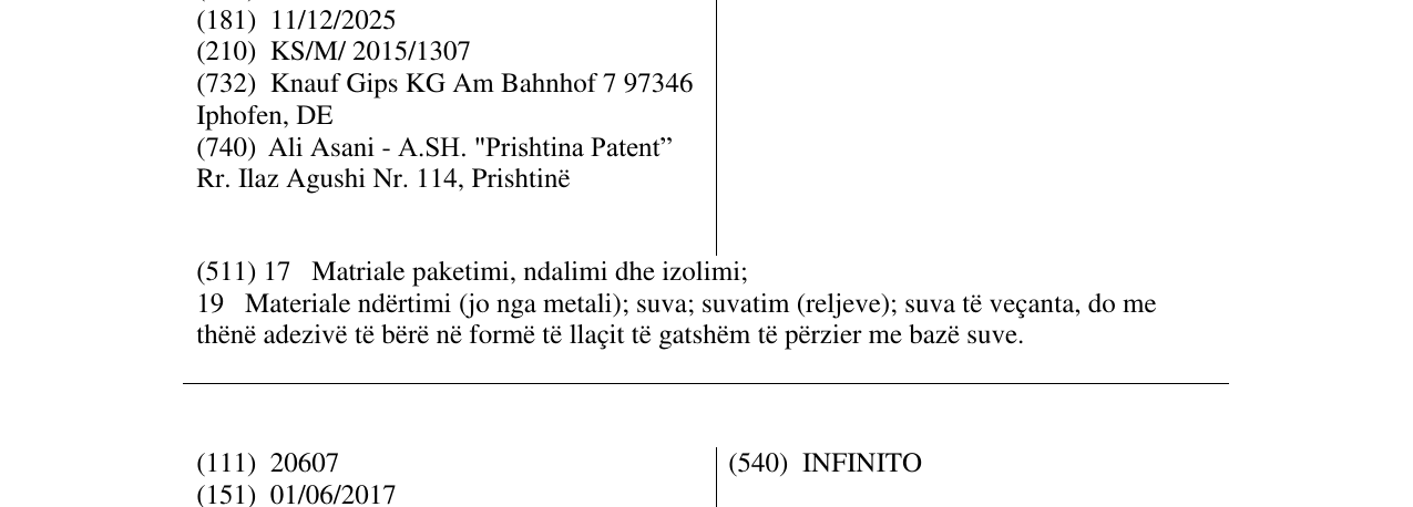 Zëri i markës Rotband në buletin