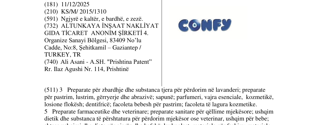Zëri i markës CONFY në buletin