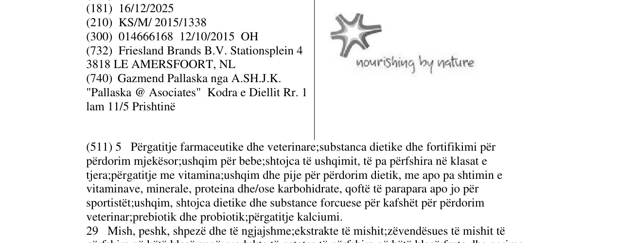 Zëri i markës NOURISHING BY NATURE në buletin