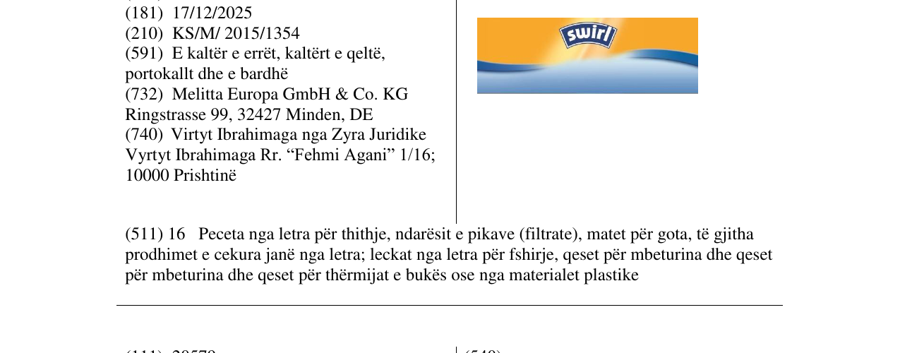 Zëri i markës swirl në buletin
