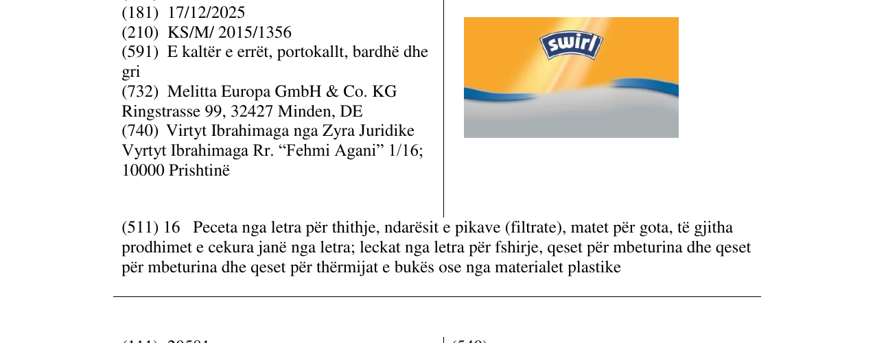 Zëri i markës swirl në buletin
