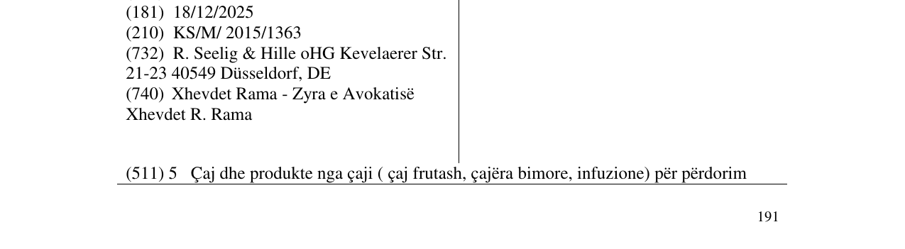 Zëri i markës Sir Winston Tea në buletin