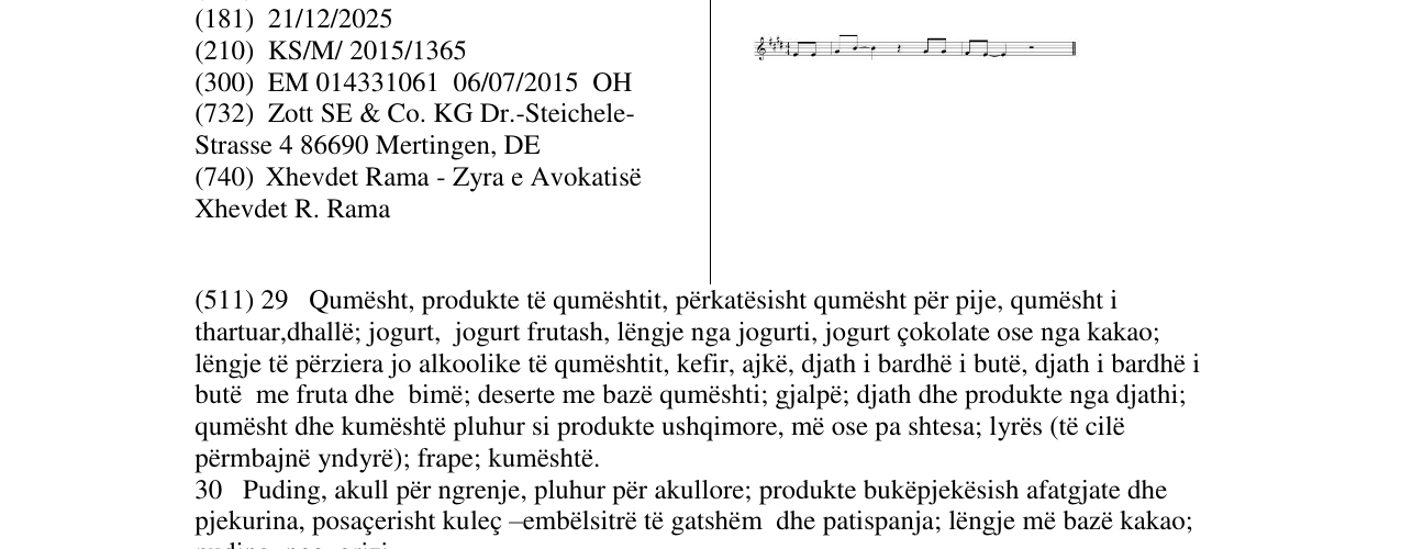 Zëri i markës Markë figurative në buletin