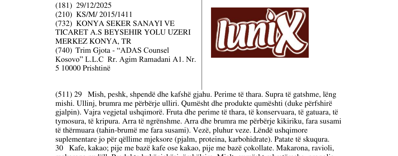 Zëri i markës luniX në buletin