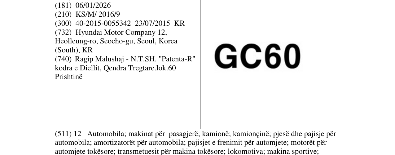 Zëri i markës GC60 në buletin