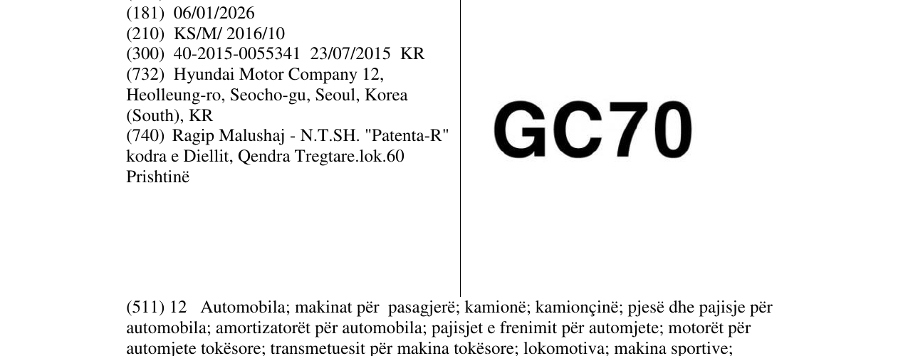 Zëri i markës GC70 në buletin