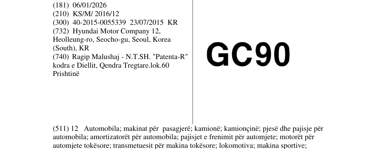 Zëri i markës GC90 në buletin