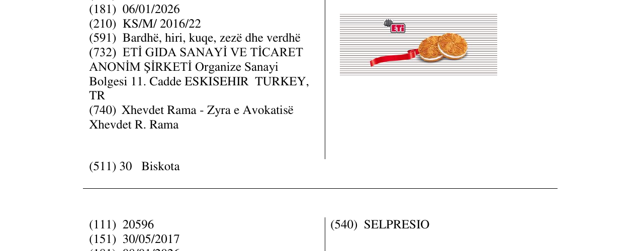 Zëri i markës ETI në buletin