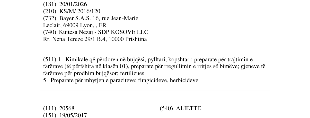 Zëri i markës DECIS në buletin